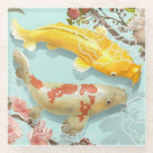 Koi Fish Glasuntersetzer (Vorderseite)