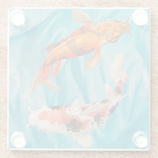 Koi Fish Glasuntersetzer (Rückseite)