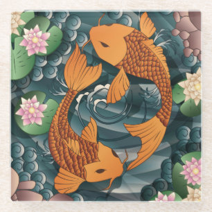 Koi Fish Glasuntersetzer