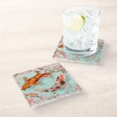Koi Fish Glasuntersetzer (Schrägansicht)