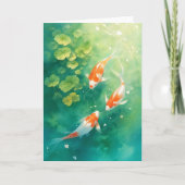 Koi Fish Harmonie im Teich Karte (Vorderseite)