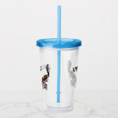 Koi Fish Illustration Orange und Blau Personalisie Acryltrinkbecher (Rechts)