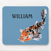 Koi Fish Illustration Orange und Blau Personalisie Mousepad (Vorne)