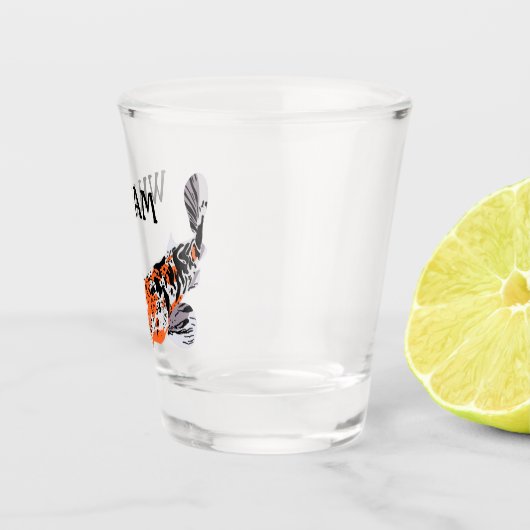 Koi Fish Illustration Orange und Blau Personalisie Schnapsglas (Rechts)