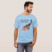 Koi Fish Illustration Orange und Blau Personalisie T-Shirt (Vorne ganz)