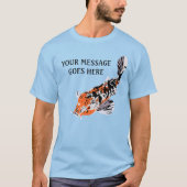 Koi Fish Illustration Orange und Blau Personalisie T-Shirt (Vorderseite)
