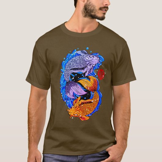 Koi Fish Illustration T Shirt Design (Vorderseite)