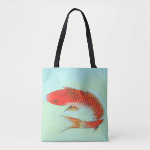 Koi Fish Illustration Tote Bag Tasche
