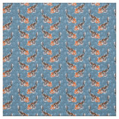 Koi Fish Illustrations on Blue Gemustert Stoff (Muster)