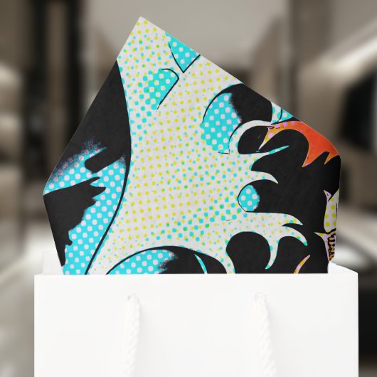 Koi Fish in a Great Wave Comic Book Style  Seidenpapier