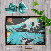 Koi Fish in a Great Wave Comic Book Style  Seidenpapier