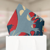 Koi Fish in Great Wave Style with Red Navy Blue Seidenpapier