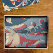 Koi Fish in Great Wave Style with Red Navy Blue Seidenpapier