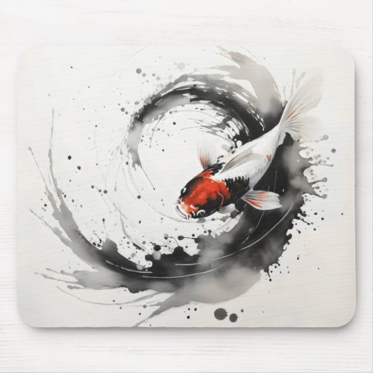 Koi Fish Ink Painting Mousepad (Vorne)