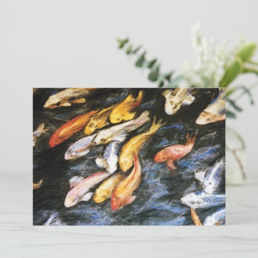 Koi Fish Invite Einladung (Stehend Vorderseite)