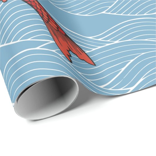 KOI FISH JAPANESE Wrackpapier Geschenkpapier (Rolleneckpunkt)