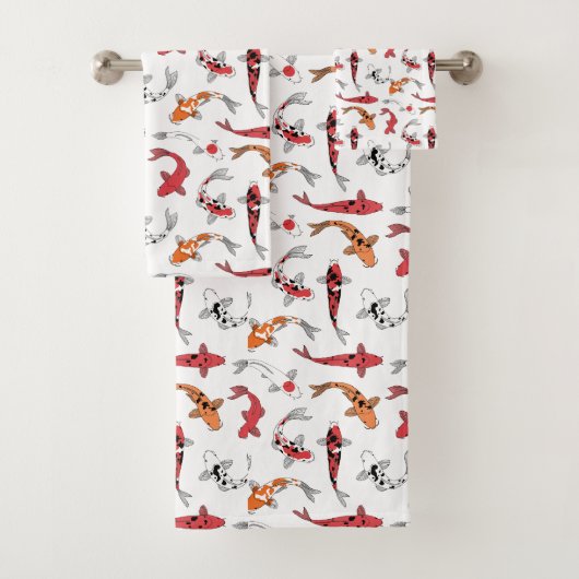 Koi Fish japanische Art Print Badhandtuch Set (Insitu)