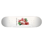 Koi Fish Japanischer Stil Skript Orientalische Kun Skateboard (Horizontal)