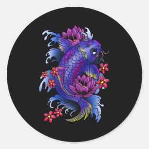 Koi Fish Japanischer Tattoo Jinli Japan Coi Carp Runder Aufkleber