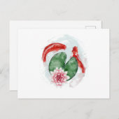 Koi Fish Japanisches Kunstwerk Einladungspostkarte (Vorne/Hinten)