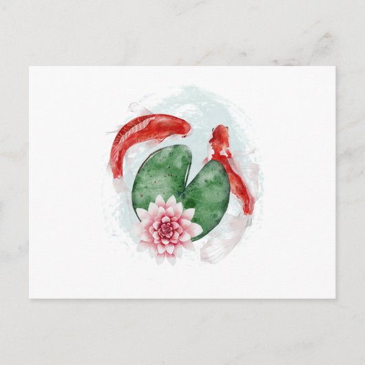 Koi Fish Japanisches Kunstwerk Einladungspostkarte (Vorderseite)