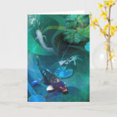 Koi Fish JOY OF KOI Karte (Gelbe Blume)