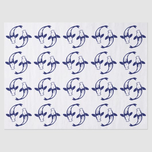 Koi Fish Karp #2 DIY Colors Blue Seidenpapier (Vorderseite)