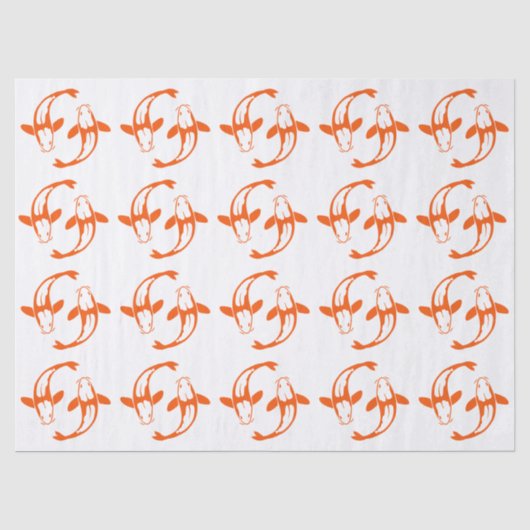 Koi Fish Karp #2 DIY Colors Orange Seidenpapier (Vorderseite)