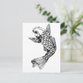 Koi Fish Kontur Postkarte (Stehend Vorderseite)