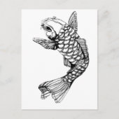 Koi Fish Kontur Postkarte (Vorderseite)