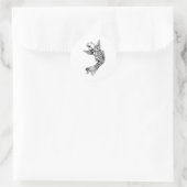 Koi Fish Kontur Runder Aufkleber (Tasche)