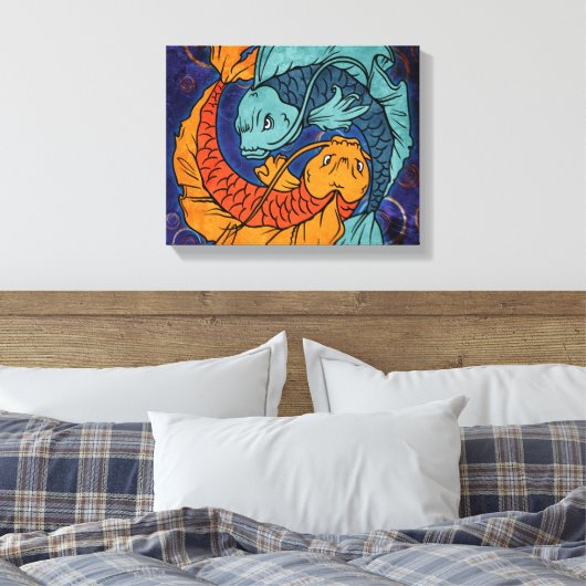Koi Fish Leinwanddruck (Insitu (Schlafzimmer))