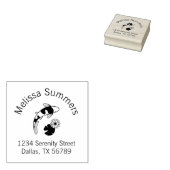 Koi Fish Lily Arch Address Gummistempel (Stempel)