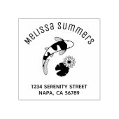 Koi Fish Lily Arch Address Gummistempel (Prägung)