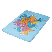 Koi Fish Lotus Cherry Blossoms Badematte (Schrägansicht)