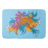 Koi Fish Lotus Cherry Blossoms Badematte (Vorderseite)