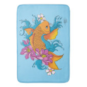 Koi Fish Lotus Cherry Blossoms Badematte (Vorderseite Vertikal)