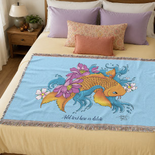 Koi Fish Lotus Cherry Blossoms Decke