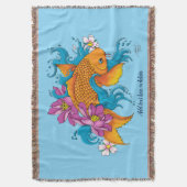 Koi Fish Lotus Cherry Blossoms Decke (Vorderseite Vertikal)
