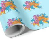 Koi Fish Lotus Cherry Blossoms Geschenkpapier (Rolleneckpunkt)