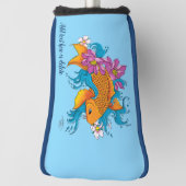Koi Fish Lotus Cherry Blossoms Golf Headcover (Rotieren 90)