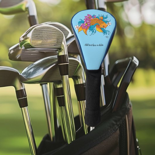 Koi Fish Lotus Cherry Blossoms Golf Headcover