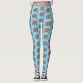 Koi Fish Lotus Cherry Blossoms Leggings (Vorderseite)