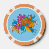 Koi Fish Lotus Cherry Blossoms Pokerchips (Rückseite)
