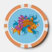 Koi Fish Lotus Cherry Blossoms Pokerchips (Vorderseite)