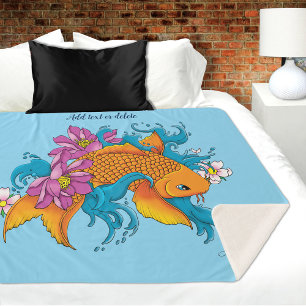 Koi Fish Lotus Cherry Blossoms Sherpadecke