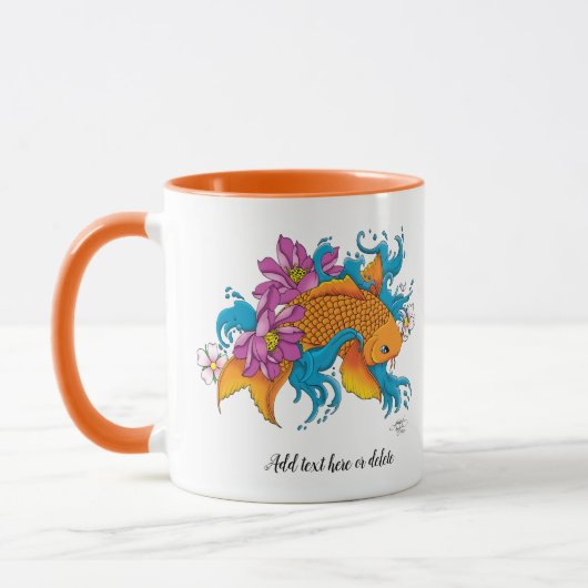 Koi Fish Lotus Cherry Blossoms Tasse (Links)
