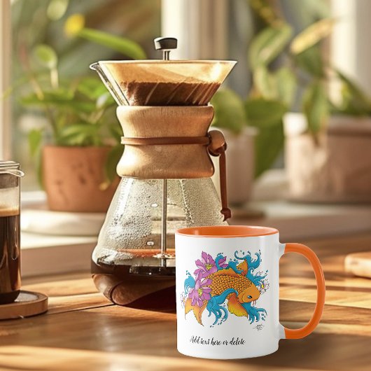 Koi Fish Lotus Cherry Blossoms Tasse