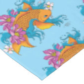 Koi Fish Lotus Cherry Blossoms Tischdecke (Schrägansicht)