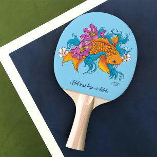Koi Fish Lotus Cherry Blossoms Tischtennis Schläger